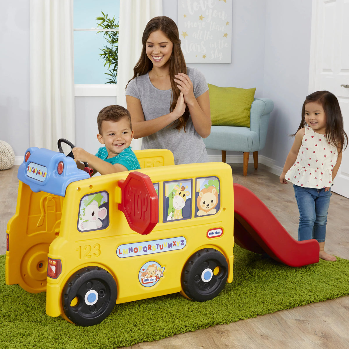 School Bus Climber and Slide with Interactive Dashboard Q836644