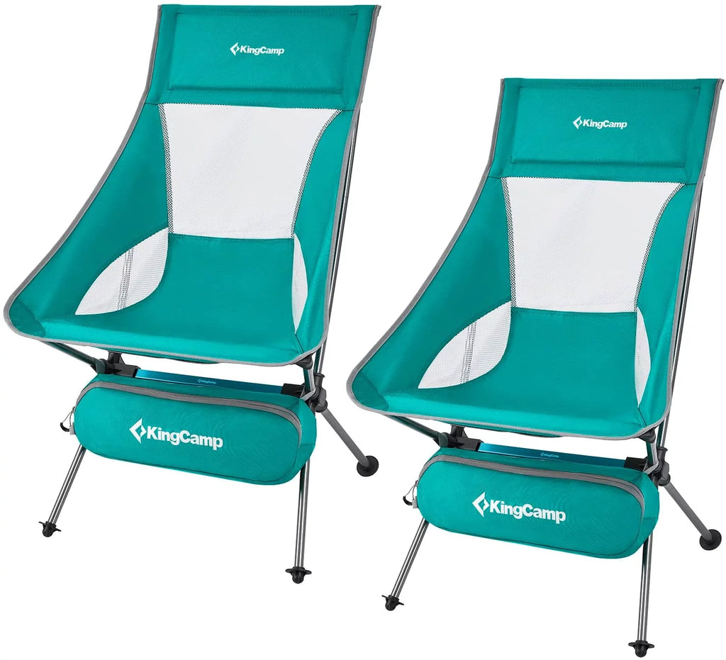 2 Pack High Back Lightweight Extra Wide Folding Camping Chairs with Carry Bag Black X941111