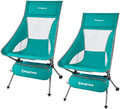2 Pack High Back Lightweight Extra Wide Folding Camping Chairs with Carry Bag Black X941111