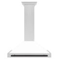 36 Range Hood in Stainless Steel with White Matte Shell and Black Handle B1313