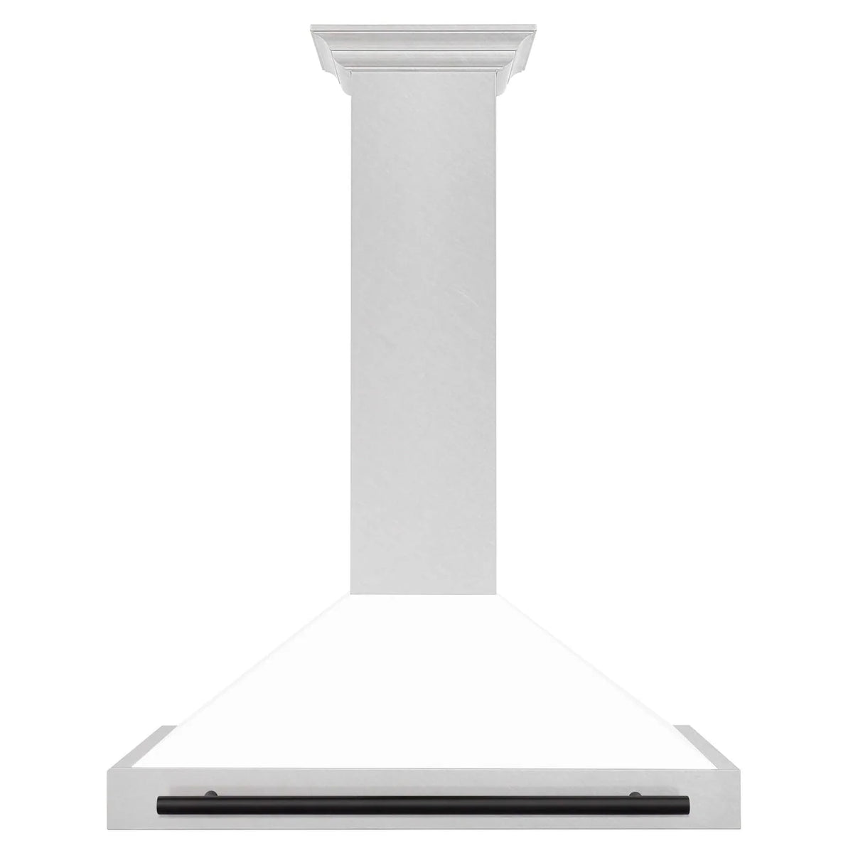36 Range Hood in Stainless Steel with White Matte Shell and Black Handle B1313