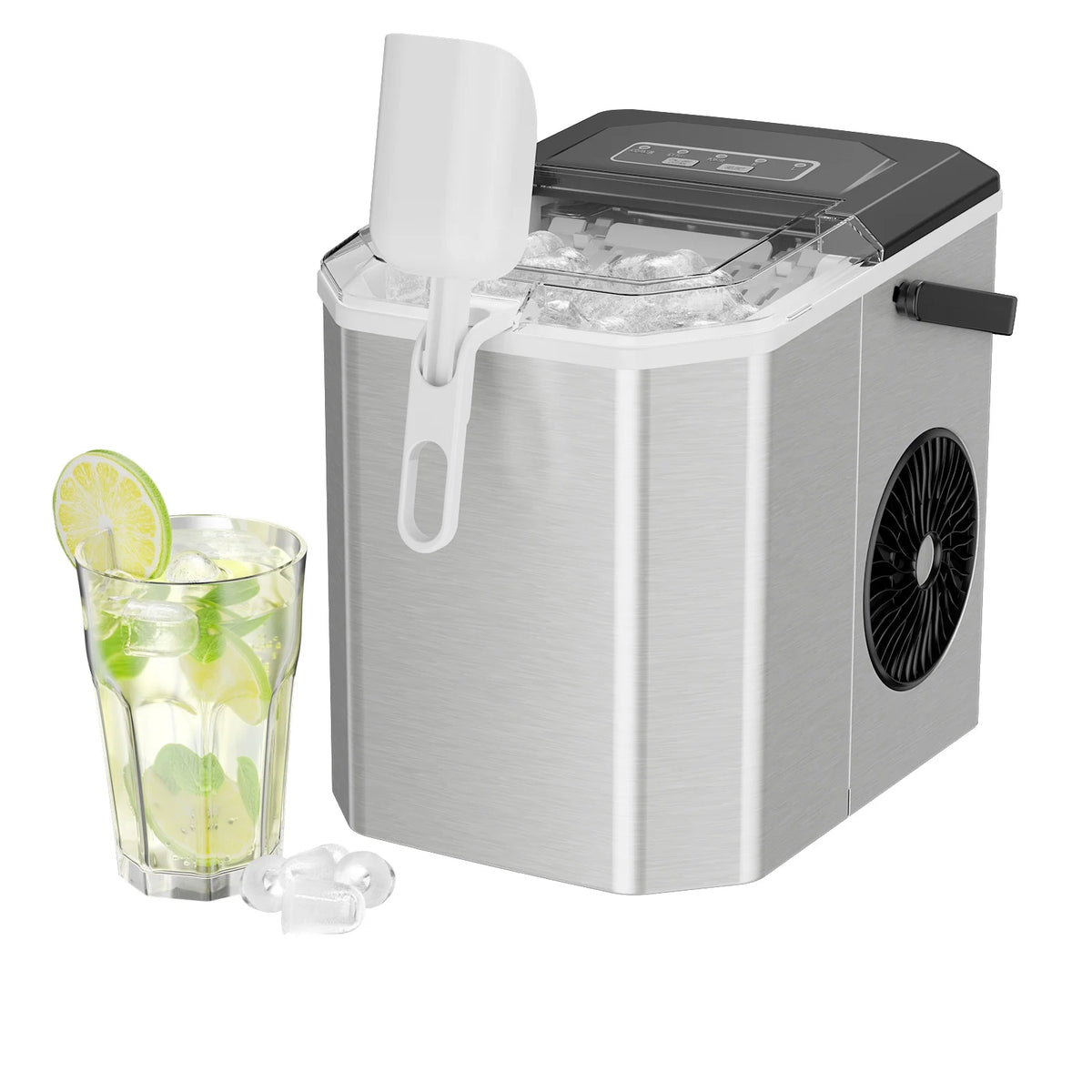 Portable Countertop Ice Maker 9 Cubes 26lbs/24H Silver C5767