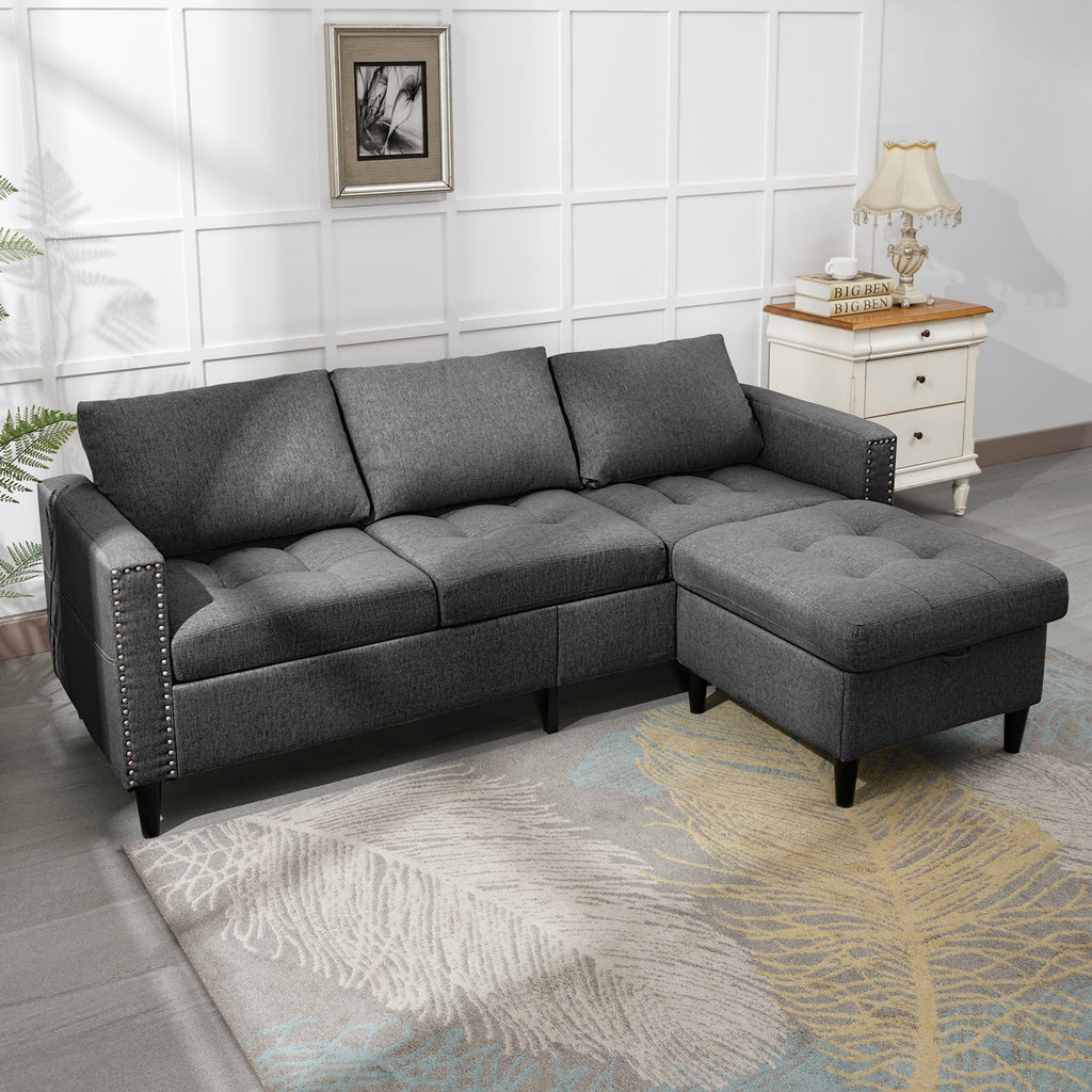 Reversible Modular Sectional Sofa Couch Set Y2580