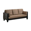 Brown Upholstered Sofa Bed with 2 Ottomans P888