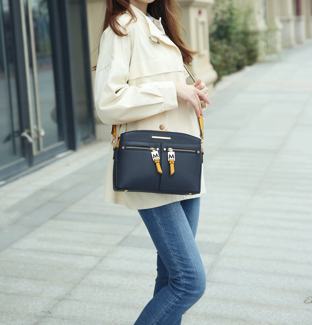White Vegan Leather Crossbody Bag W847
