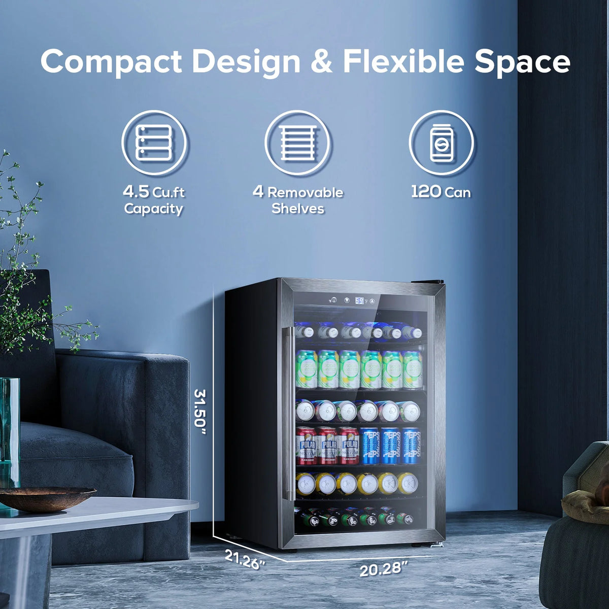 4.5cu.ft 145 Can Beverage Refrigerator Cooler N947