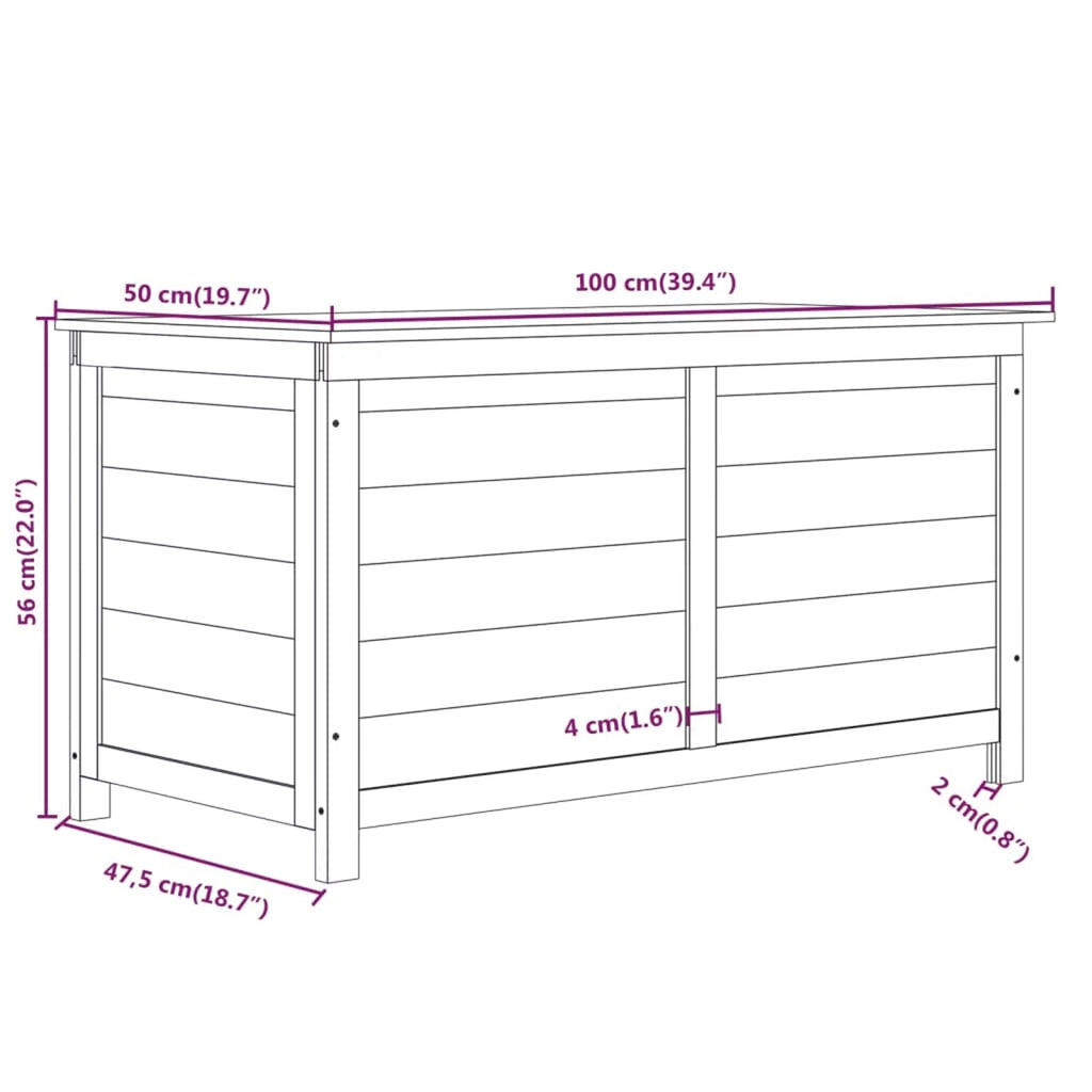 Fir Wood Outdoor Storage Box S61869
