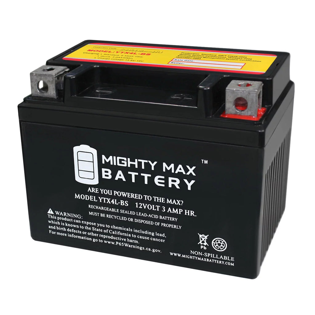 YTX4L-BS Replacement for YT4L-12 Motorcycle Scooter ATV Battery I961795