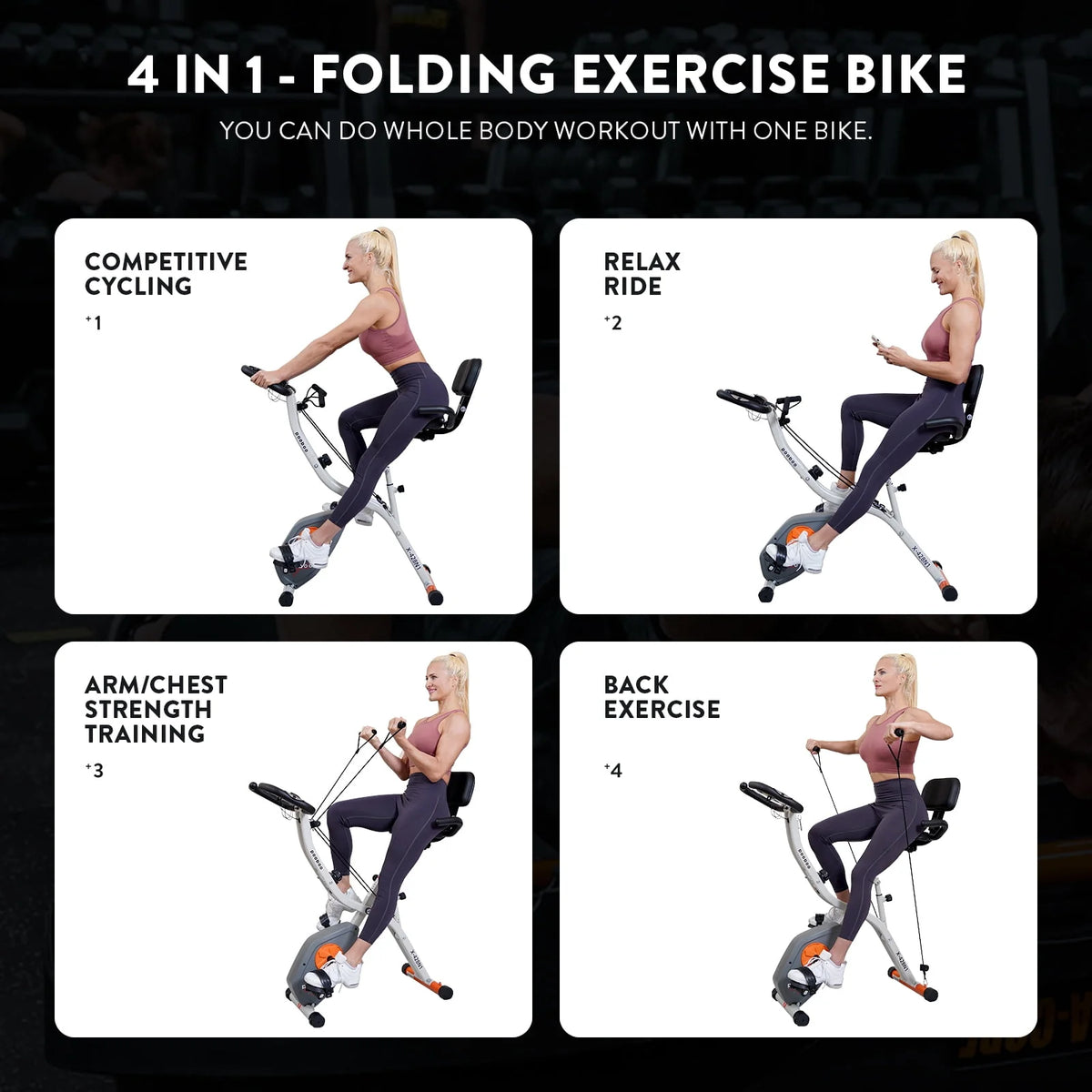 Folding Exercise Bike with 8 Level Adjustable Magnetic Resistance C84453