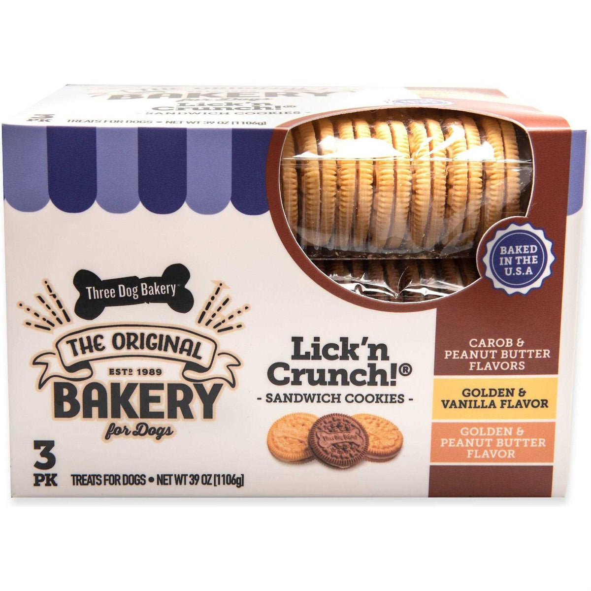 Sandwich Cookies Dog Treats with No Artificial Flavors W4815