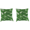 18" x 18" Green Leaves Square Outdoor Throw Pillow, 2 Pack P70955