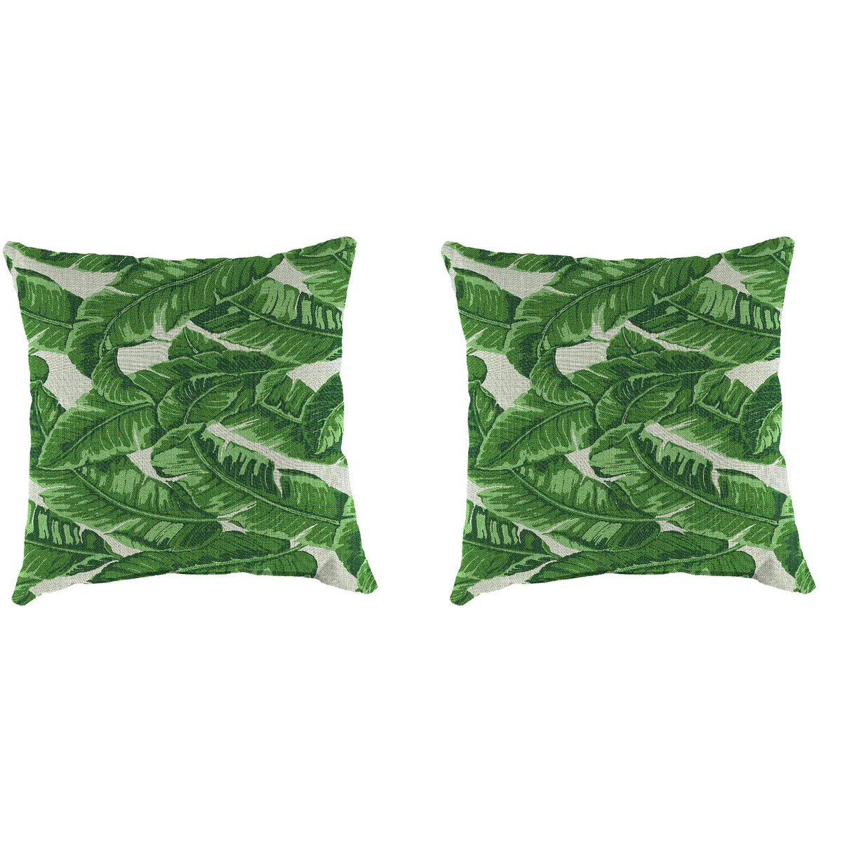 18" x 18" Green Leaves Square Outdoor Throw Pillow, 2 Pack P70955